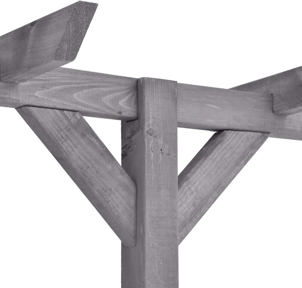 Sodo pergolė, pilkos spalvos, 400x40x205cm, impregnuota pušis