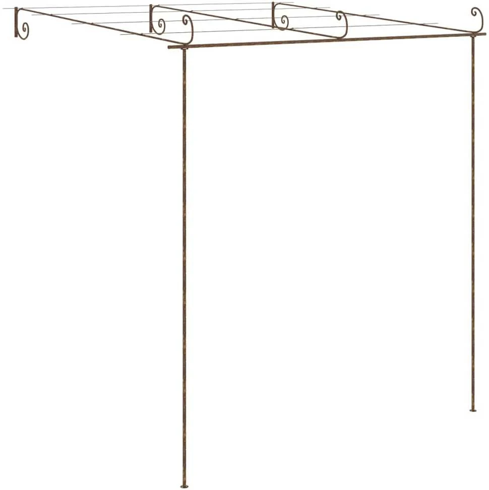 Sodo pergolė, senovinės rudos spalvos, 3x3x2,5m, geležis