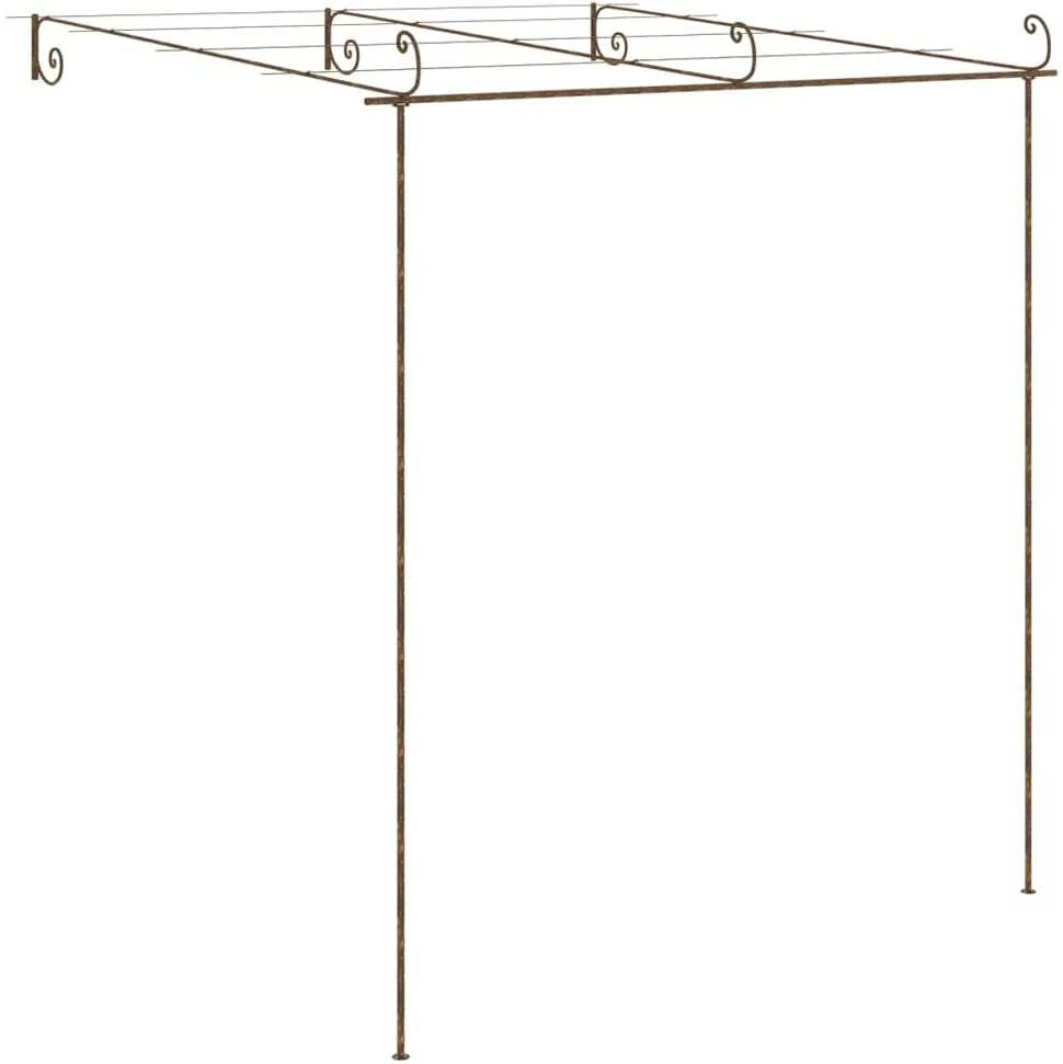 Sodo pergolė, senovinės rudos spalvos, 3x3x2,5m, geležis