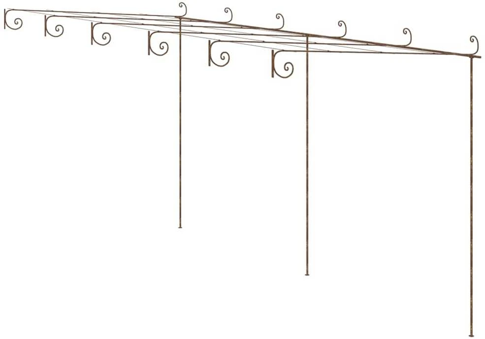 Sodo pergolė, senovinės rudos spalvos, 6x3x2,5m, geležis