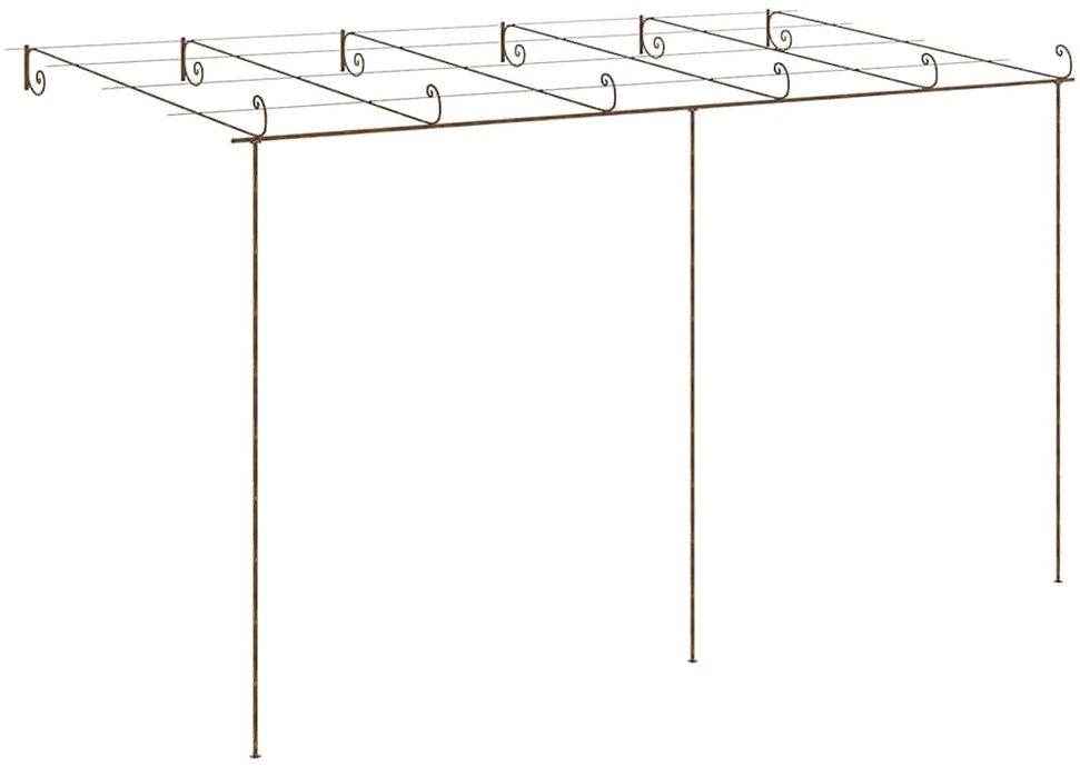 Sodo pergolė, senovinės rudos spalvos, 6x3x2,5m, geležis