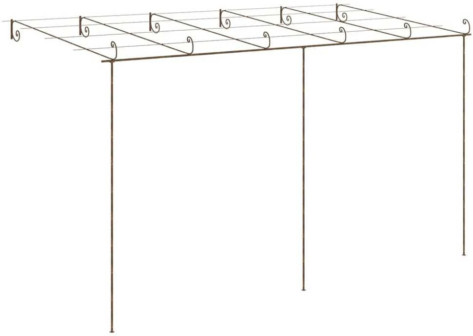 Sodo pergolė, senovinės rudos spalvos, 6x3x2,5m, geležis