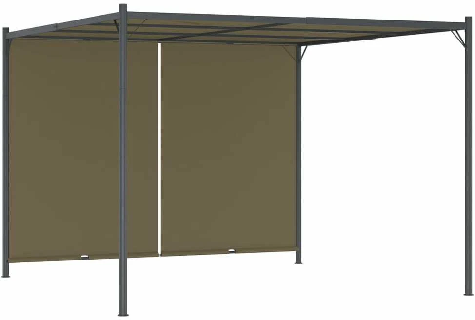 Sodo pergolė su įtraukiamu stogu, taupe spalvos, 3x3m, 180g/m²
