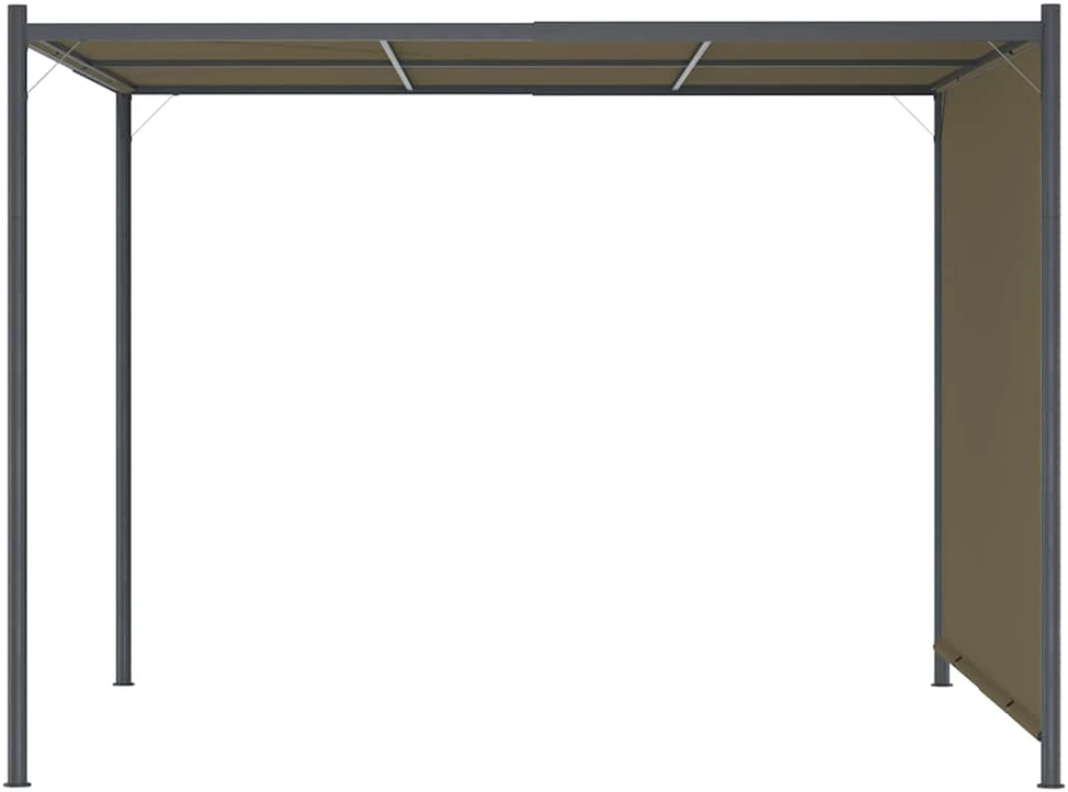Sodo pergolė su įtraukiamu stogu, taupe spalvos, 3x3m, 180g/m²