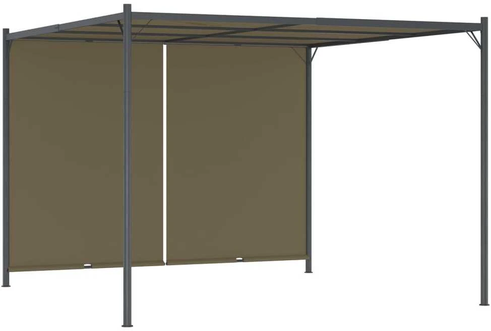 Sodo pergolė su įtraukiamu stogu, taupe spalvos, 3x3m, 180g/m²