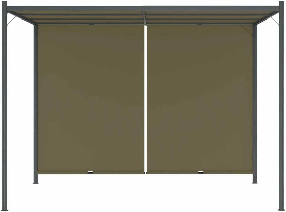 Sodo pergolė su įtraukiamu stogu, taupe spalvos, 3x3m, 180g/m²