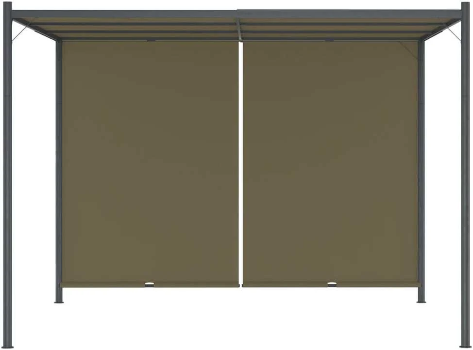 Sodo pergolė su įtraukiamu stogu, taupe spalvos, 3x3m, 180g/m²