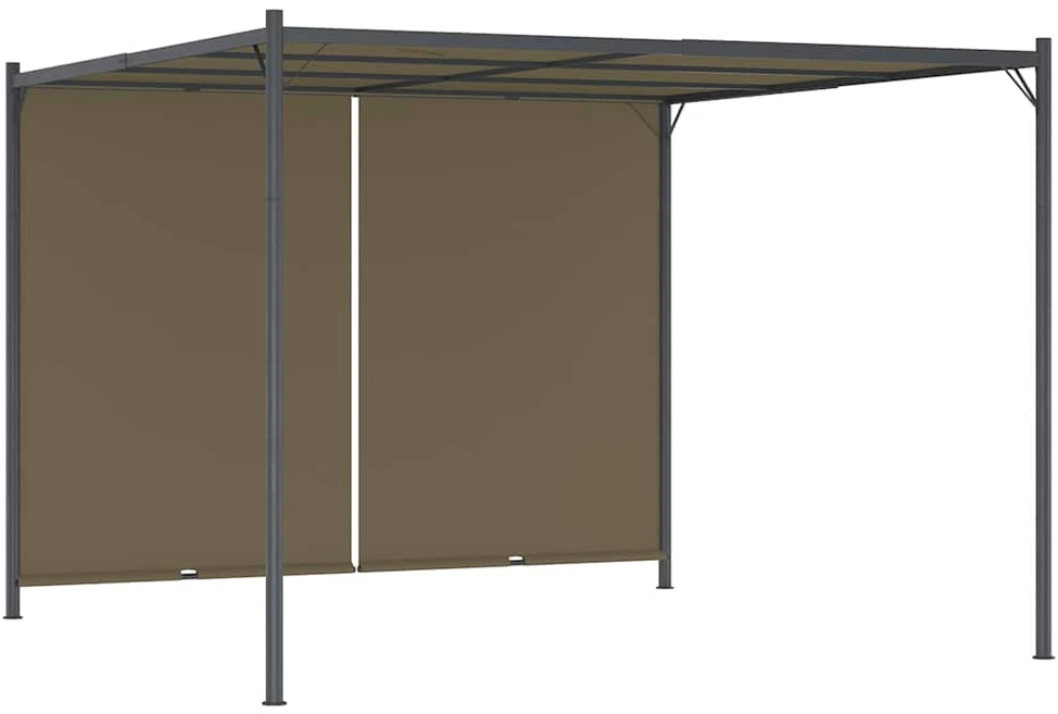 Sodo pergolė su įtraukiamu stogu, taupe spalvos, 3x3m, 180g/m²