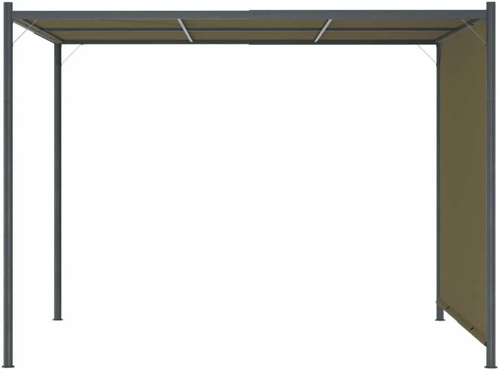 Sodo pergolė su įtraukiamu stogu, taupe spalvos, 3x3m, 180g/m²
