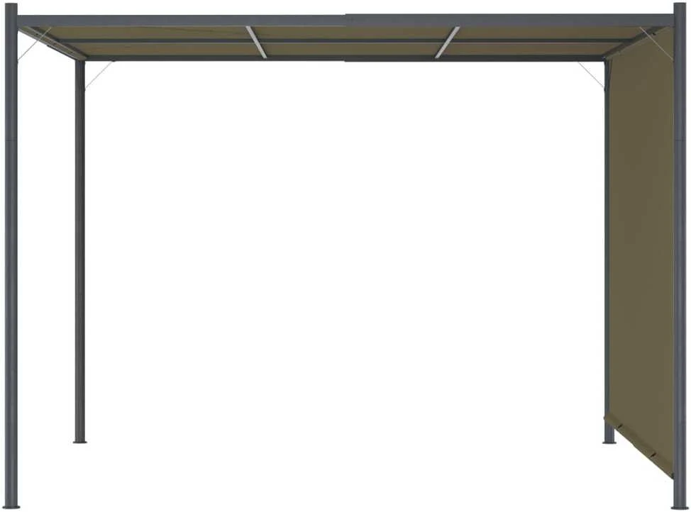 Sodo pergolė su įtraukiamu stogu, taupe spalvos, 3x3m, 180g/m²