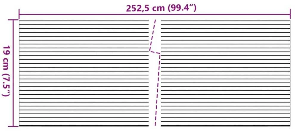 Sodo pertvaros, 10vnt., pilkos, 252,5x19cm, PVC