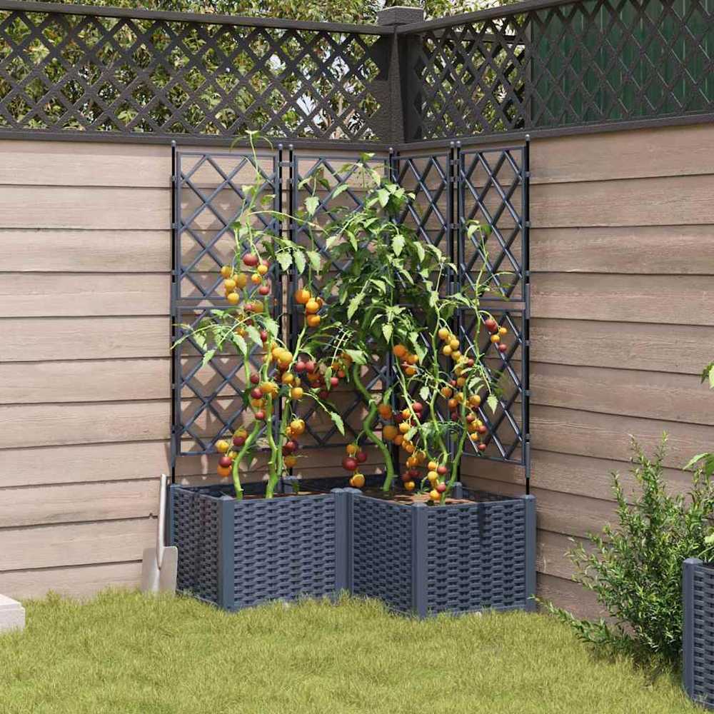 Sodo vazonas 3 vnt. Pilka 80 x 80 x 143 cm PP