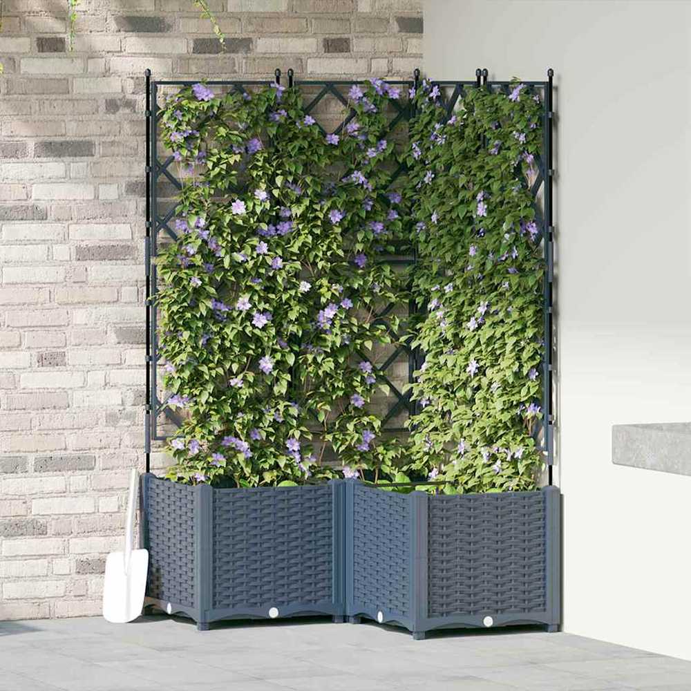 Sodo vazonas 3 vnt. Pilka 80 x 80 x 143 cm PP