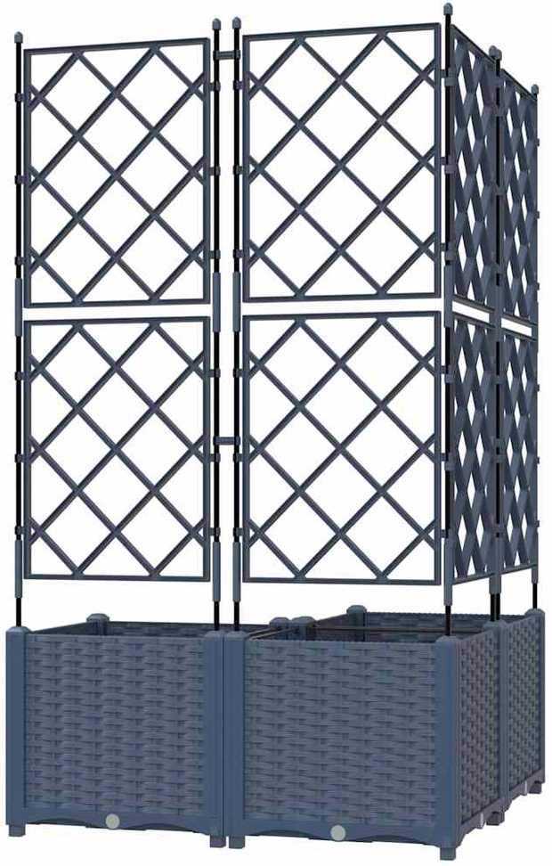 Sodo vazonas 3 vnt. Pilka 80 x 80 x 143 cm PP