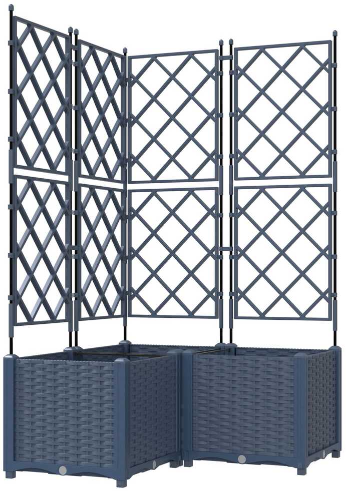 Sodo vazonas 3 vnt. Pilka 80 x 80 x 143 cm PP