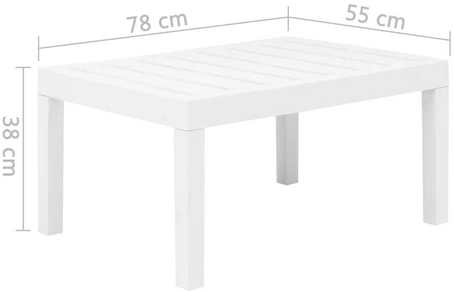 Lauko baldų komplektas Sodo poilsio baldų komplektas, 3 dalių, baltas, plastikas