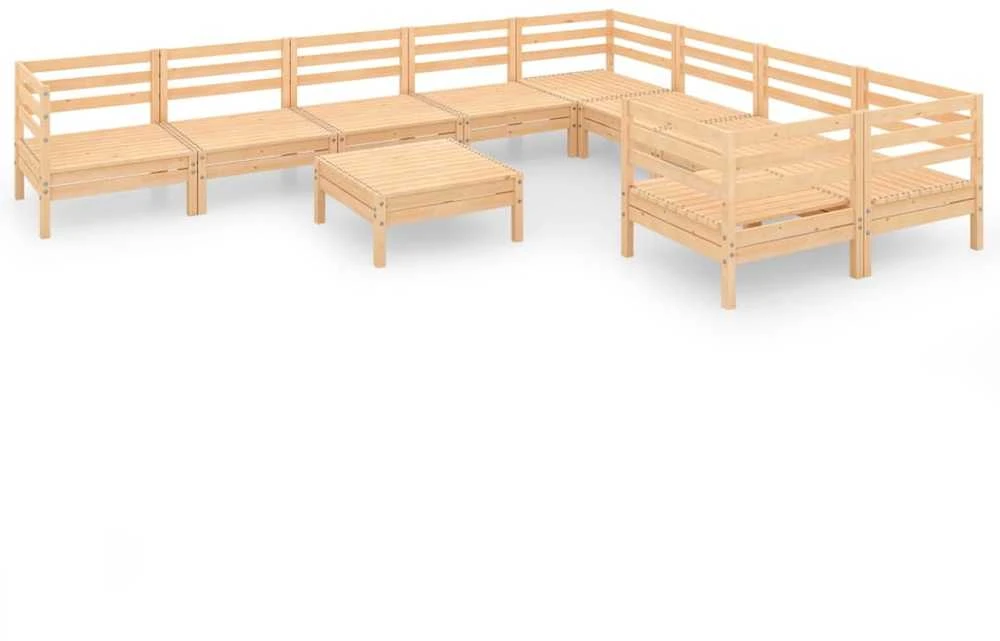 Lauko baldų komplektas Sodo poilsio baldų komplektas, 10 dalių, pušies masyvas
