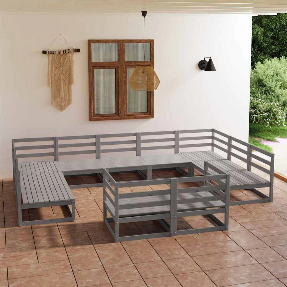 Lauko baldų komplektas Sodo poilsio baldų komplektas, 11 dalių, pušies masyvas