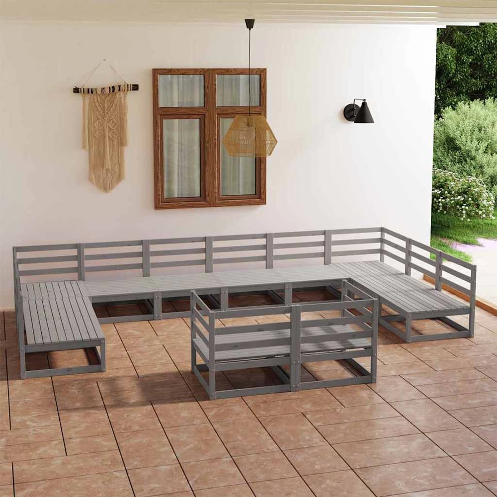 Lauko baldų komplektas Sodo poilsio baldų komplektas, 12 dalių, pušies masyvas