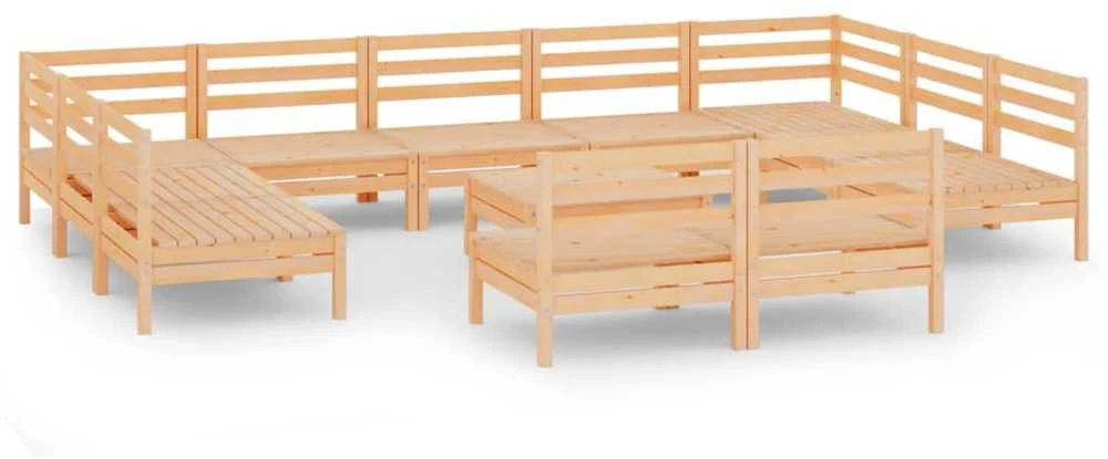 Sodo poilsio baldų komplektas, 12 dalių, pušies masyvas