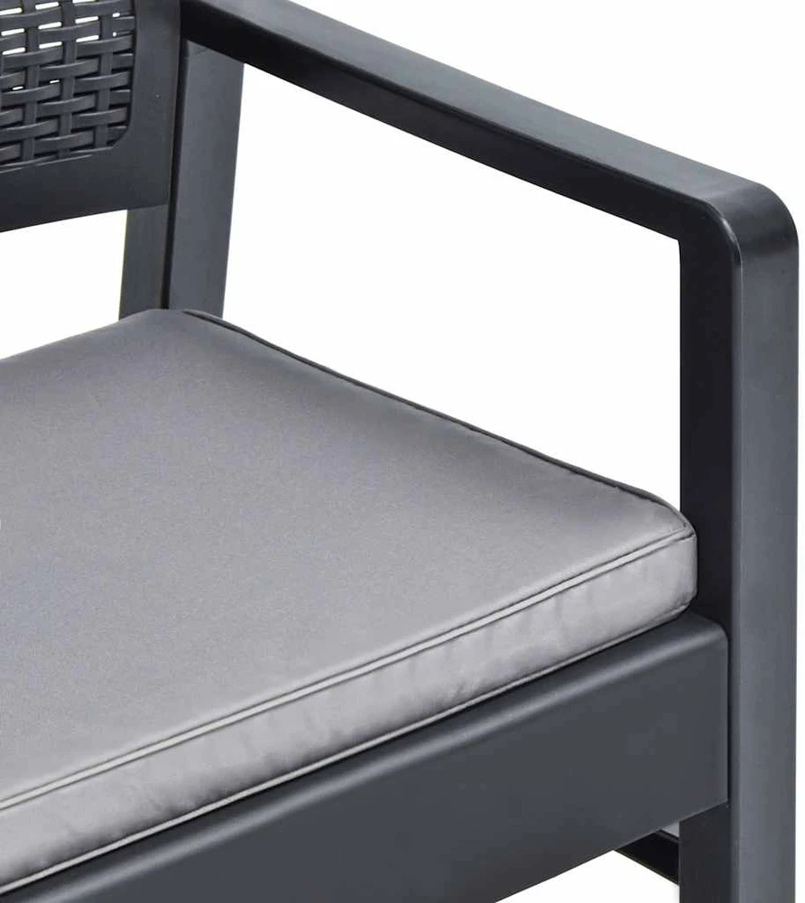 Lauko baldų komplektas Sodo poilsio baldų komplektas, 3 dalių, antracito, plastikas