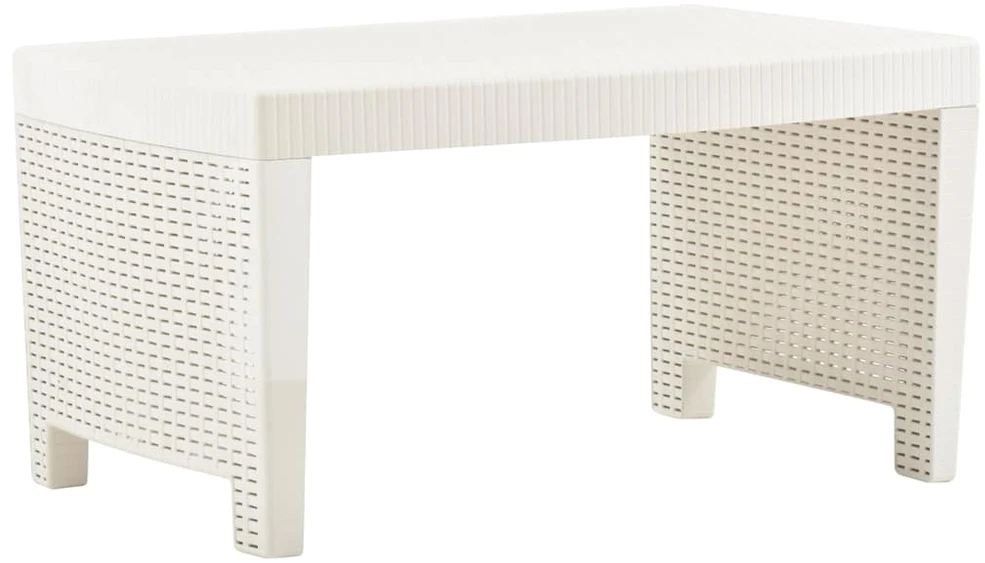 Lauko baldų komplektas Sodo poilsio baldų komplektas, 3 dalių, baltas, plastikas
