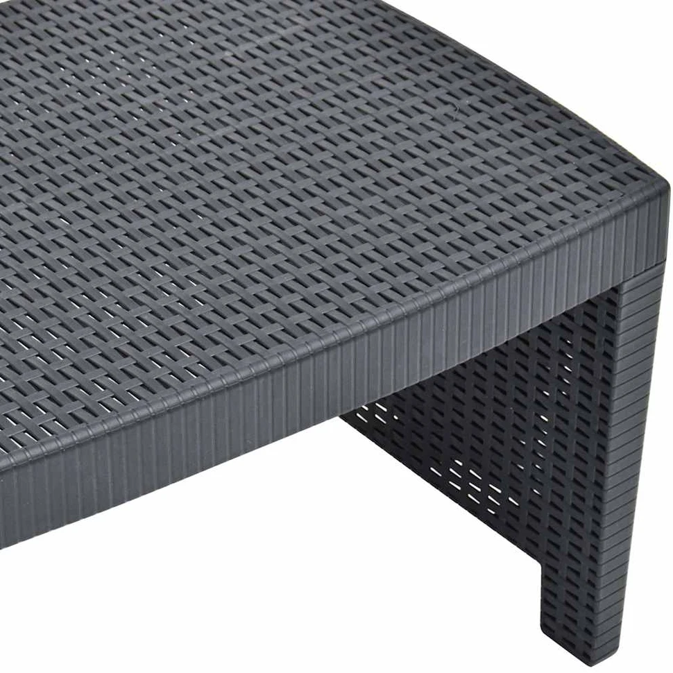 Lauko baldų komplektas Sodo poilsio baldų komplektas, 3 dalių, antracito, plastikas