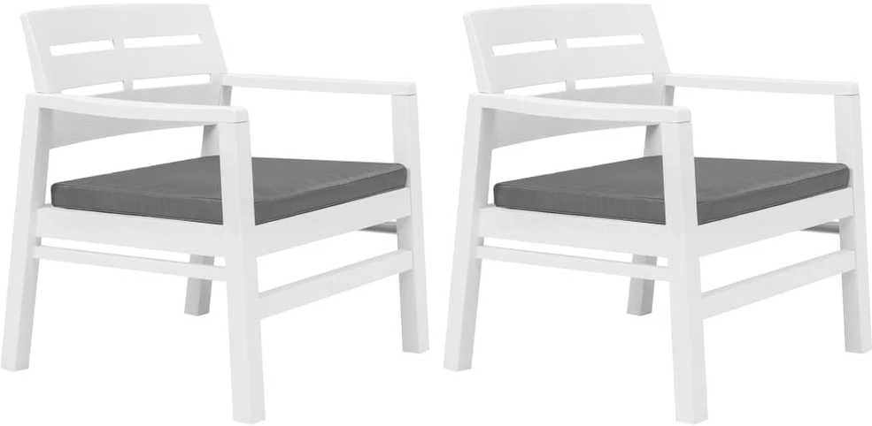 Lauko baldų komplektas Sodo poilsio baldų komplektas, 3 dalių, baltas, plastikas