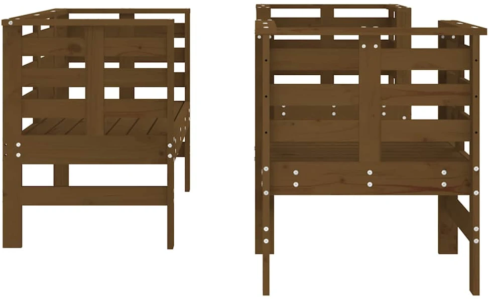 Lauko baldų komplektas Sodo poilsio baldų komplektas, 3 dalių, medaus rudas, pušis