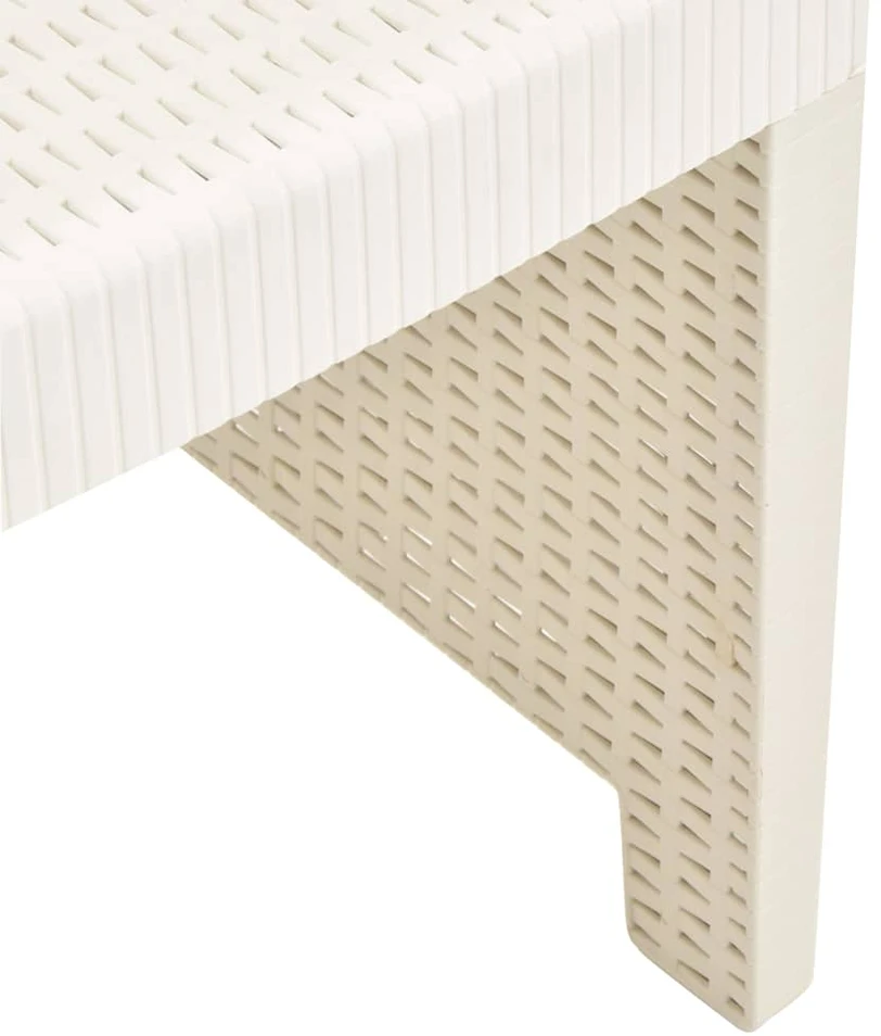 Lauko baldų komplektas Sodo poilsio baldų komplektas, 3 dalių, baltas, plastikas