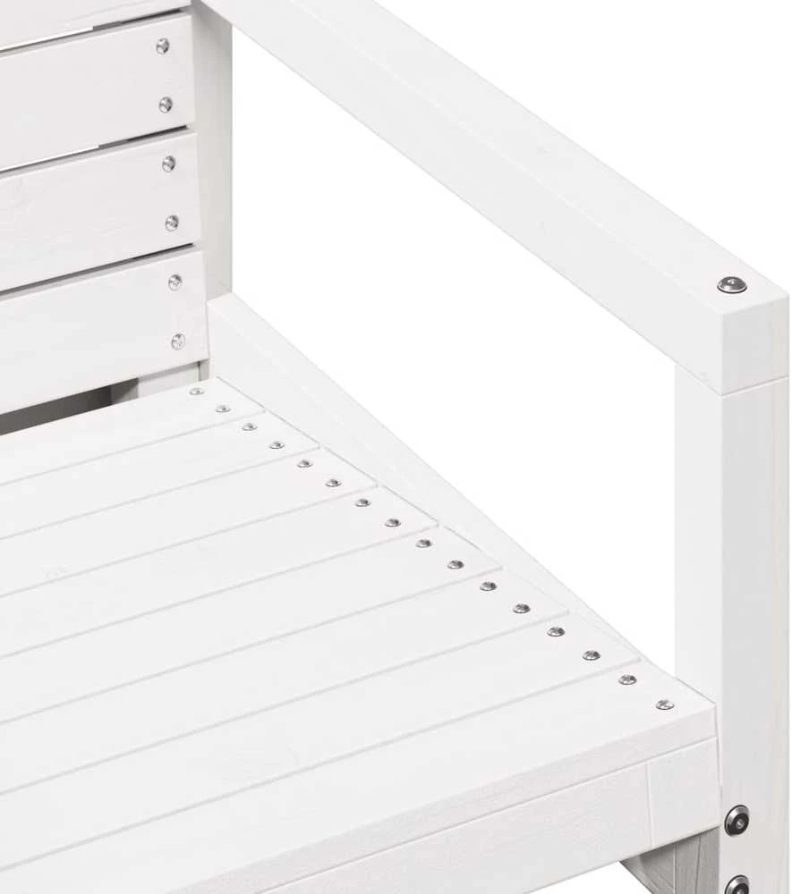 Lauko baldų komplektas Sodo poilsio baldų komplektas, 3 dalių, baltas, pušies masyvas