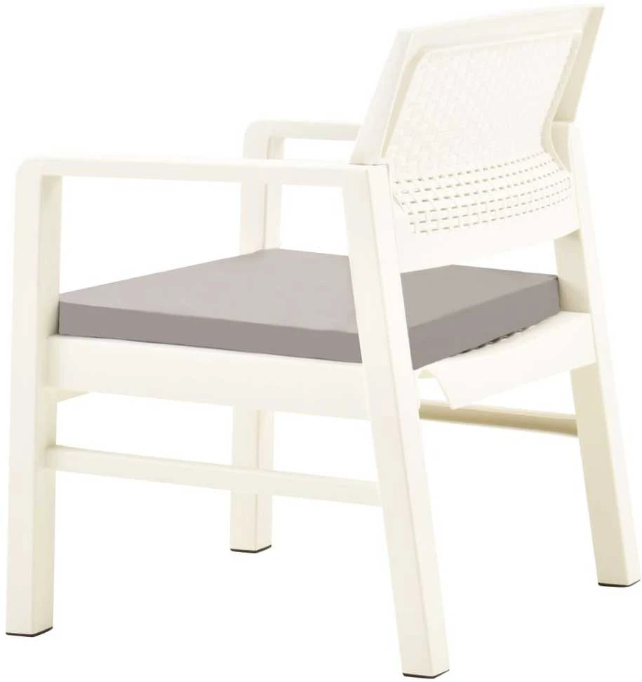 Lauko baldų komplektas Sodo poilsio baldų komplektas, 3 dalių, baltas, plastikas