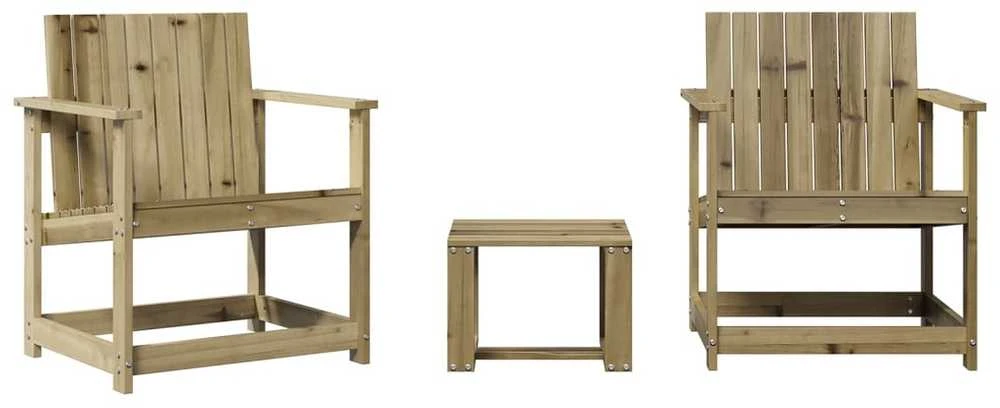 Lauko baldų komplektas Sodo poilsio baldų komplektas, 3 dalių, impregnuota pušis