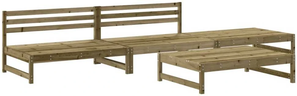 Lauko baldų komplektas Sodo poilsio baldų komplektas, 4 dalių, impregnuota pušis