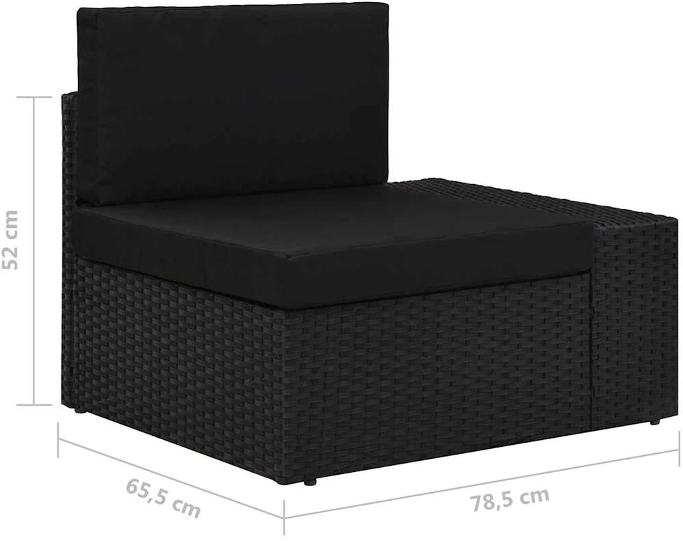 Lauko baldų komplektas Sodo poilsio baldų komplektas, 4 dalių, juodas, poliratanas