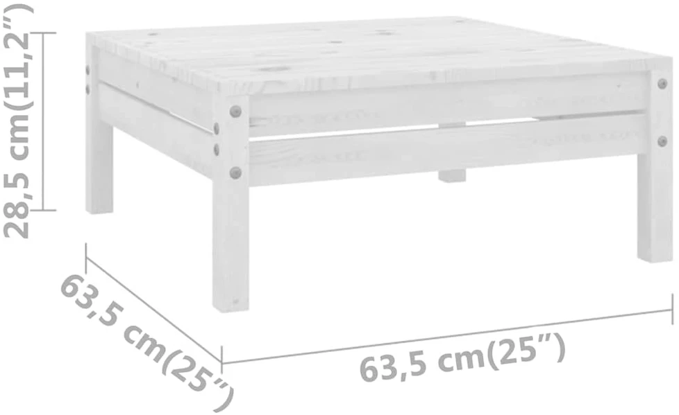 Lauko baldų komplektas Sodo poilsio baldų komplektas, 4 dalių, baltas, pušies masyvas