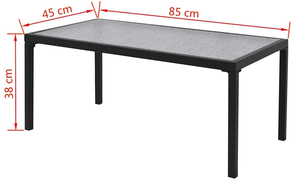 Lauko baldų komplektas Sodo poilsio baldų komplektas, 4 dalių, juodas, tekstilenas