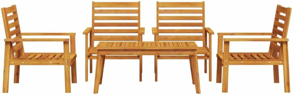 Lauko baldų komplektas Sodo poilsio baldų komplektas, 5 dalių, akacijos masyvas