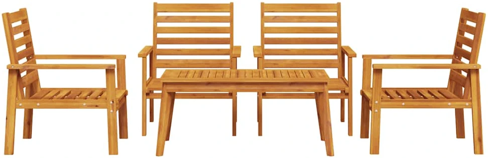 Lauko baldų komplektas Sodo poilsio baldų komplektas, 5 dalių, akacijos masyvas