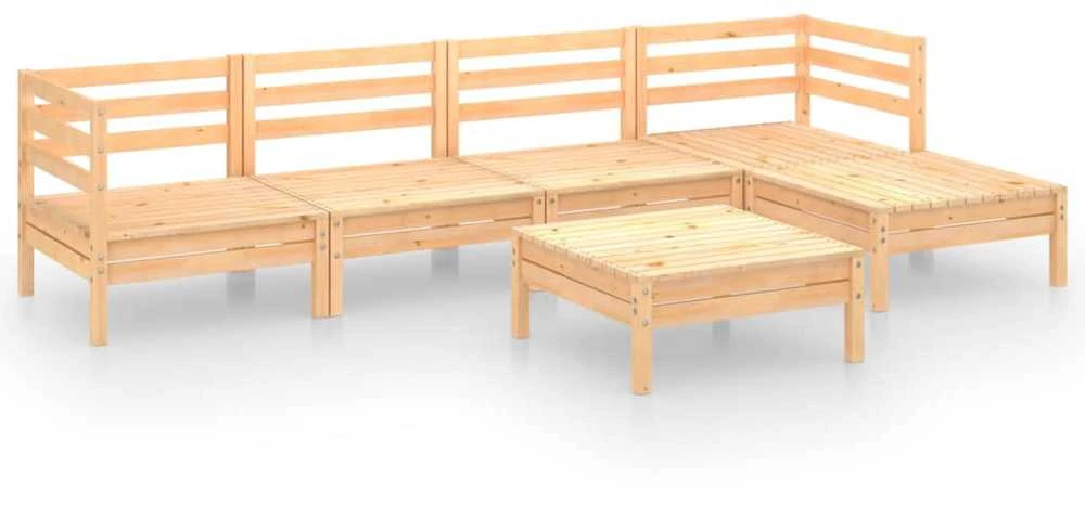 Lauko baldų komplektas Sodo poilsio baldų komplektas, 6 dalių, pušies masyvas