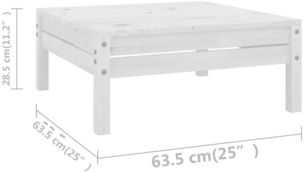 Lauko baldų komplektas Sodo poilsio baldų komplektas, 6 dalių, baltas, pušies masyvas