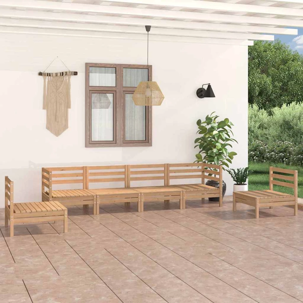 Lauko baldų komplektas Sodo poilsio baldų komplektas, 6 dalių, pušies masyvas
