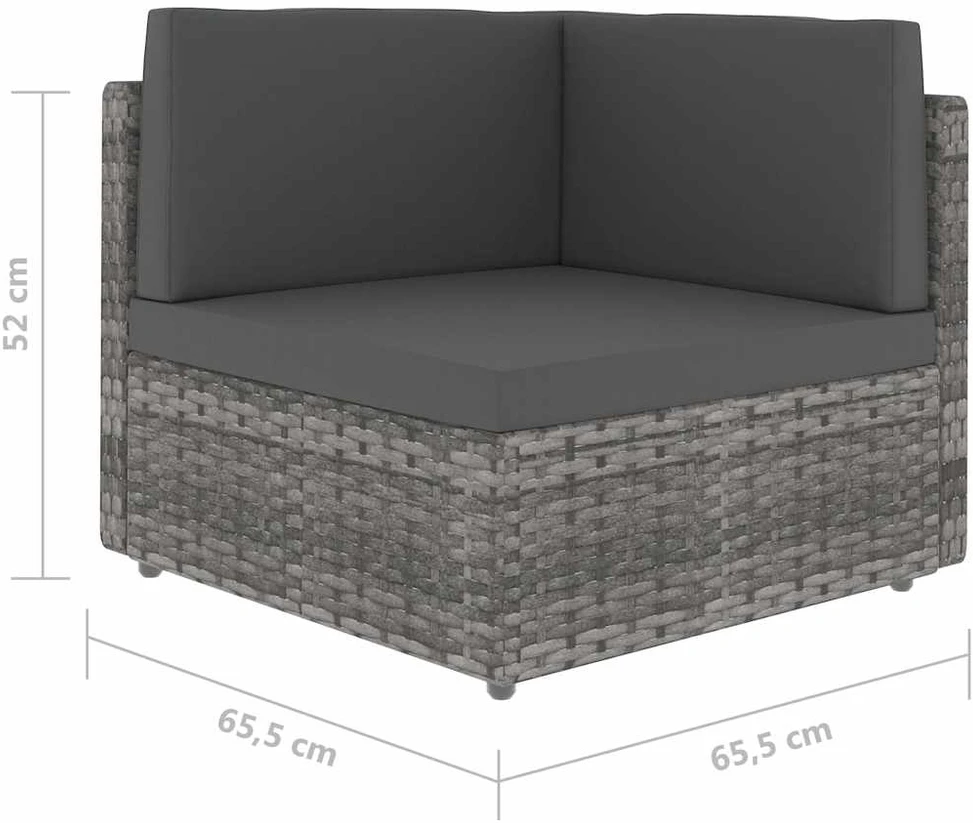 Lauko baldų komplektas Sodo poilsio baldų komplektas, 7 dalių, pilkas, poliratanas