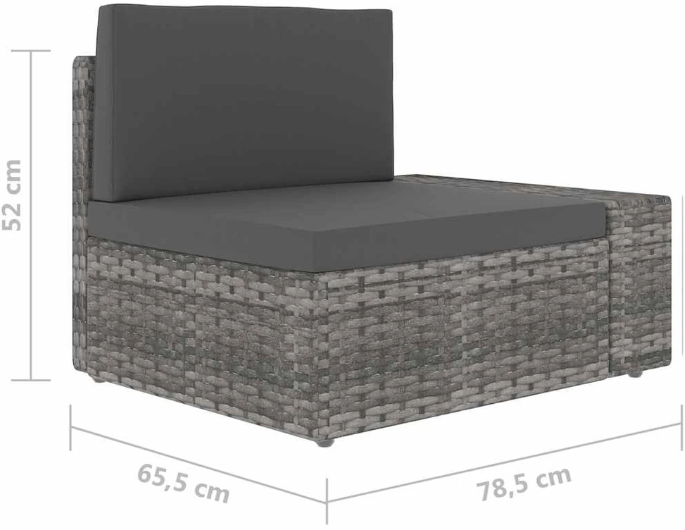 Lauko baldų komplektas Sodo poilsio baldų komplektas, 7 dalių, pilkas, poliratanas