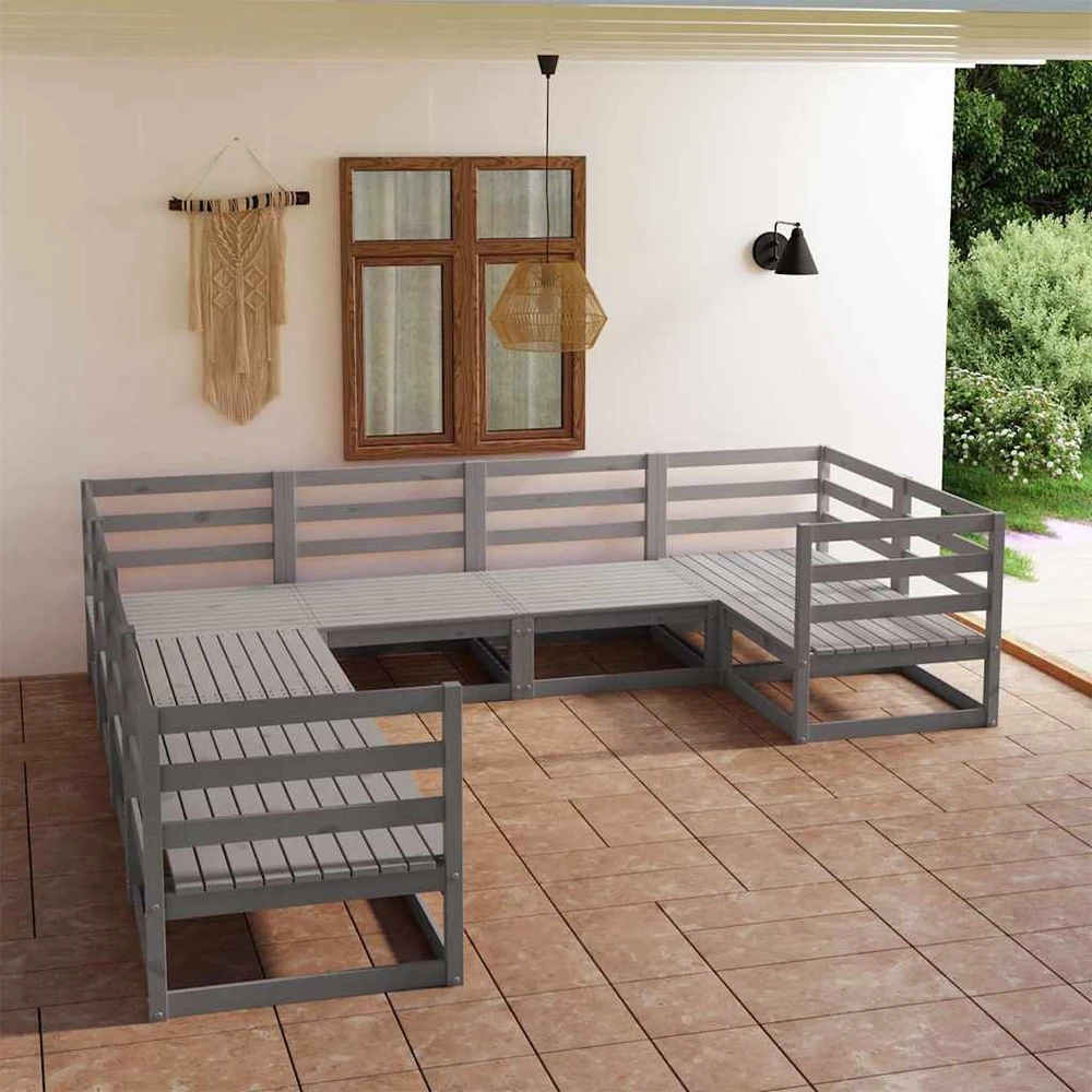Lauko baldų komplektas Sodo poilsio baldų komplektas, 8 dalių, pušies masyvas