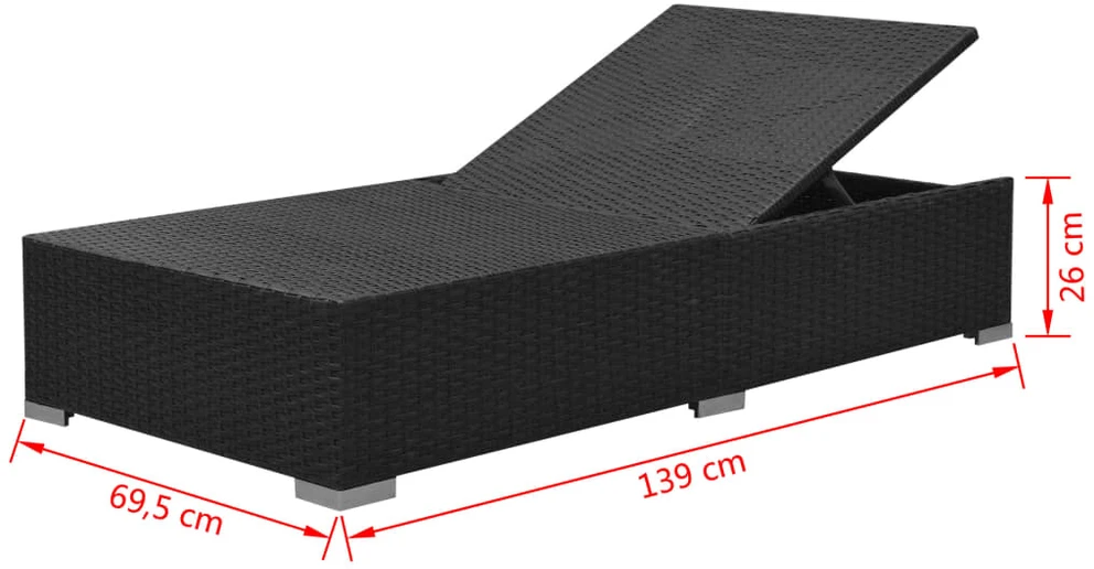 Lauko baldų komplektas Sodo poilsio baldų komplektas su pag., 3d., juod. sp., polir.