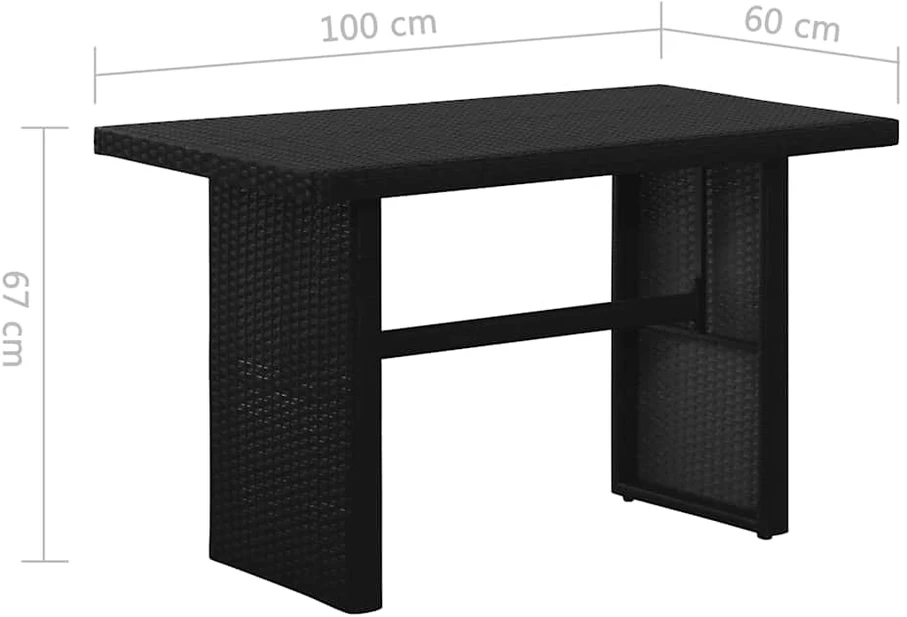 Sodo poilsio baldų komplektas su pag., 3d., juod. sp., polir.