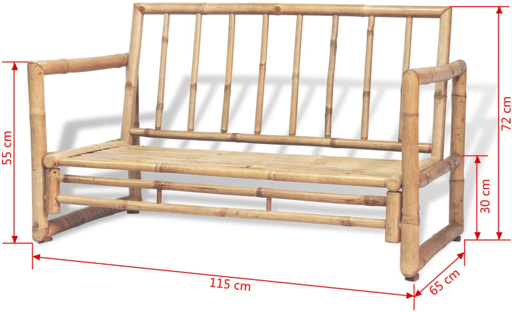Lauko baldų komplektas Sodo poilsio baldų komplektas su pag., 4d., bambukas