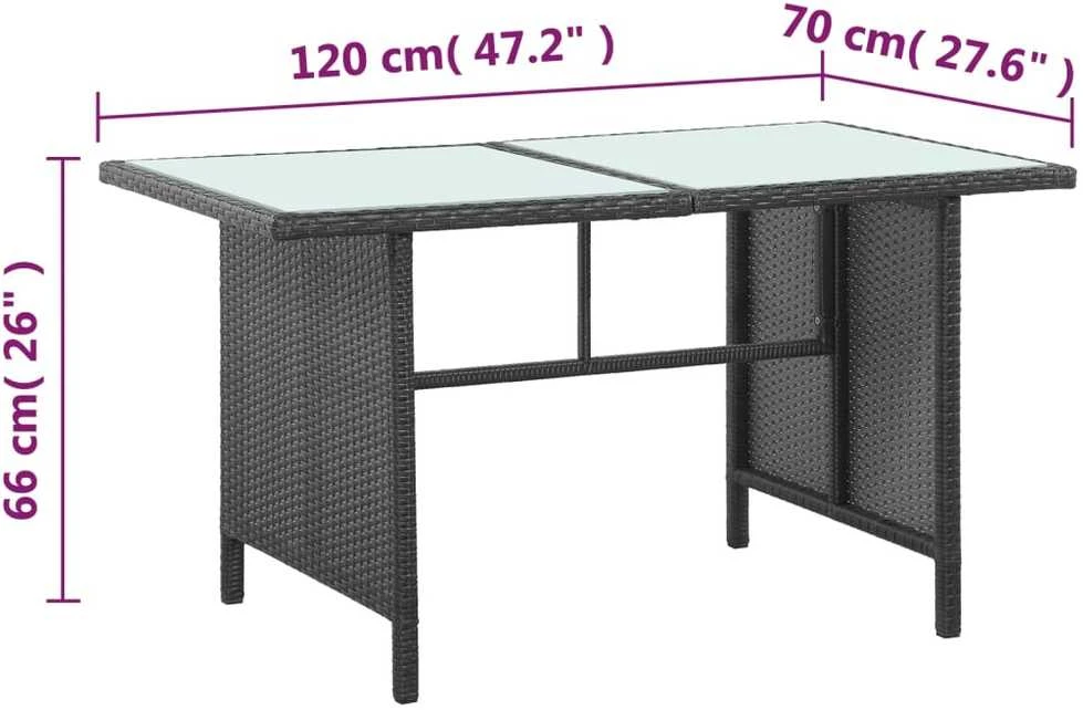Lauko baldų komplektas Sodo poilsio baldų komplektas su pag., 5d., juod. sp., polir.