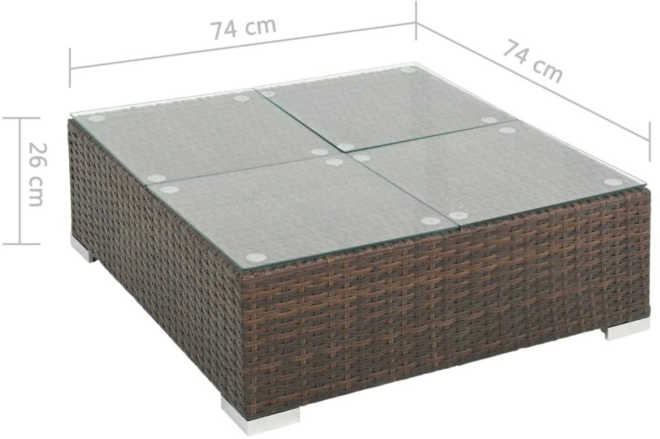 Lauko baldų komplektas Sodo poilsio baldų komplektas su pag., 7d., rud. sp., polir.